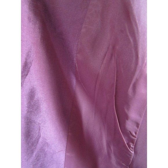 Mulberry Purple Silk Shantung Duster Coat Lined Three Button 16 Allison Taylor E - Picture 15 of 16